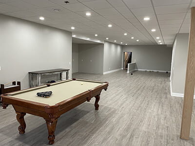 Modern finished basement